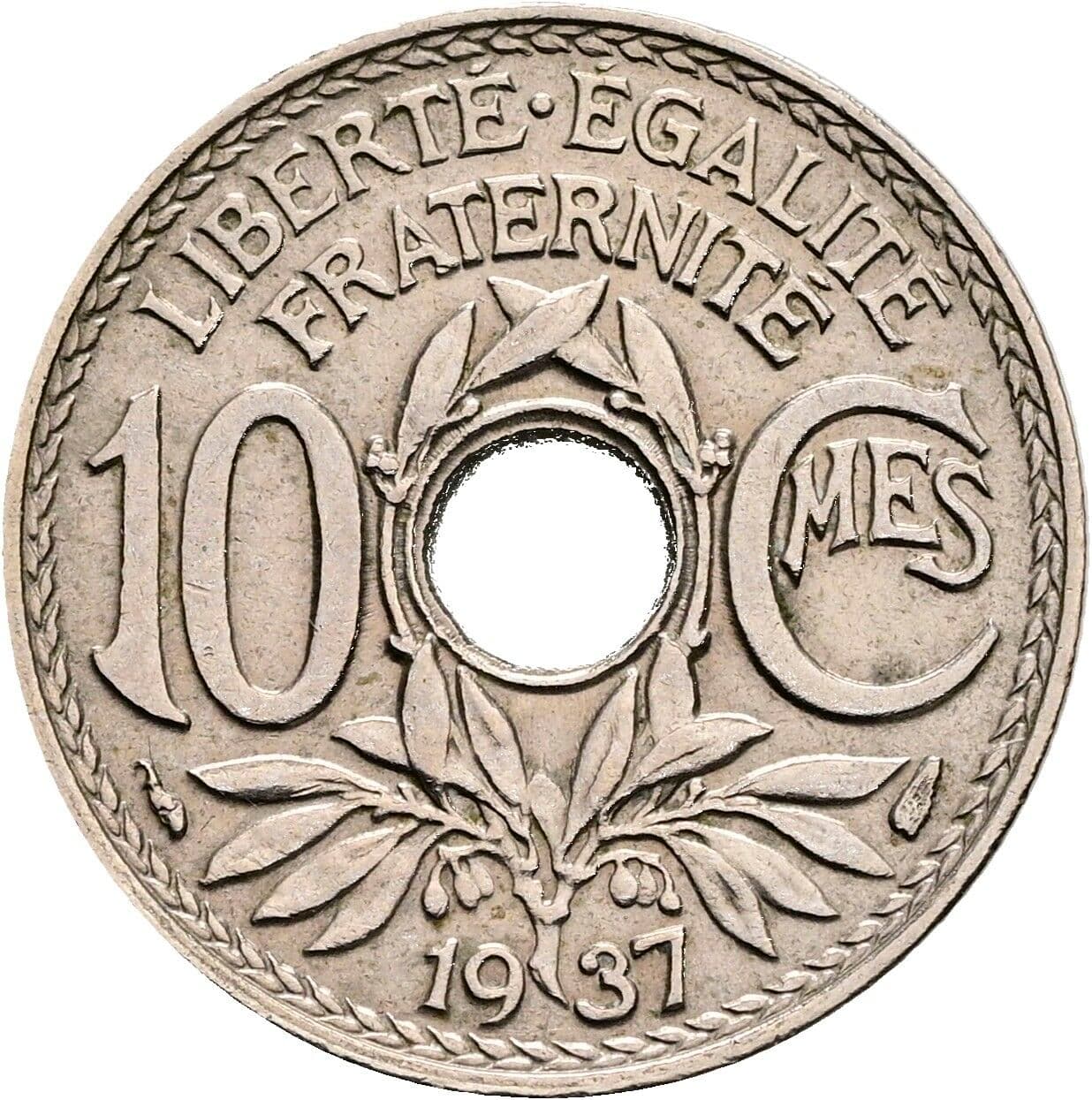 10 Centimes 1937 – Vorderseite
