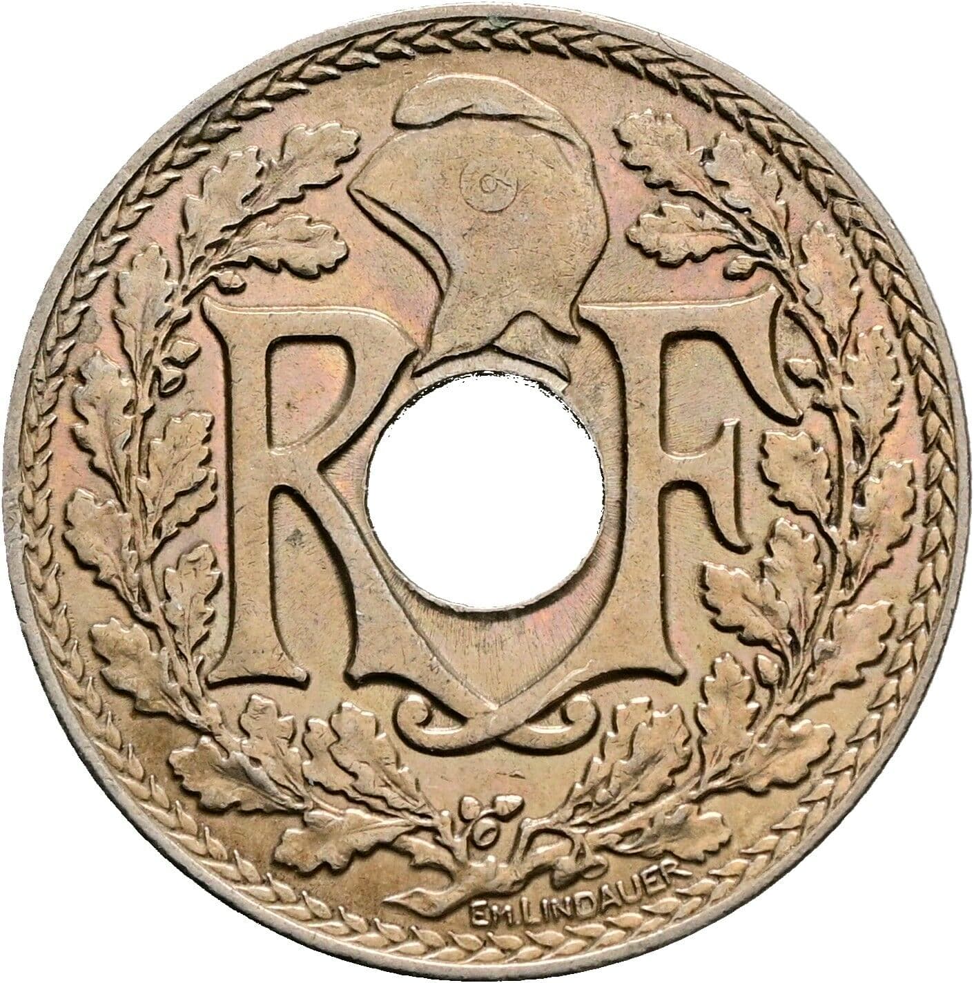 25 Centimes 1933 – Rückseite