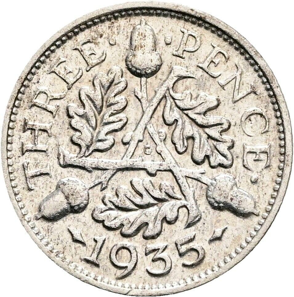 3 Pence Georg V. (1910-1936) 1935 – Rückseite