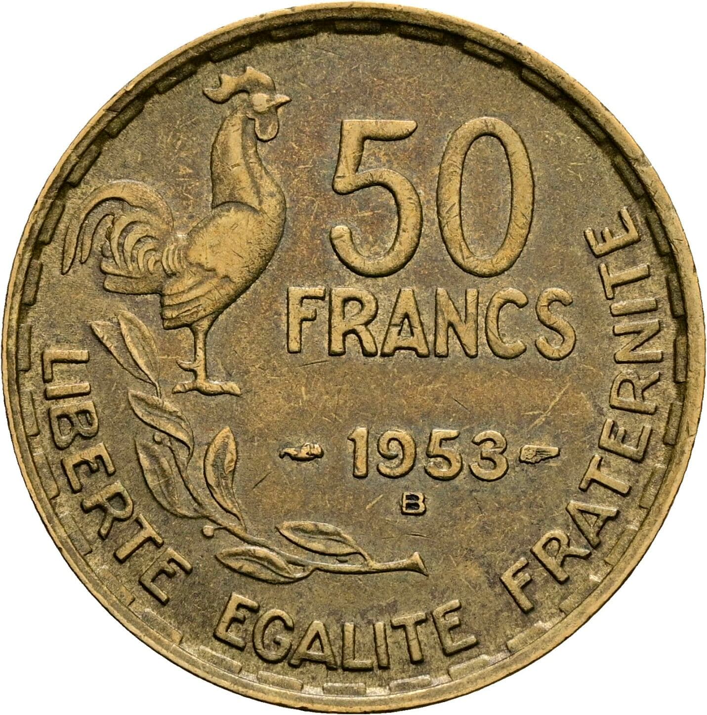 50 Francs 1953 B – Rückseite