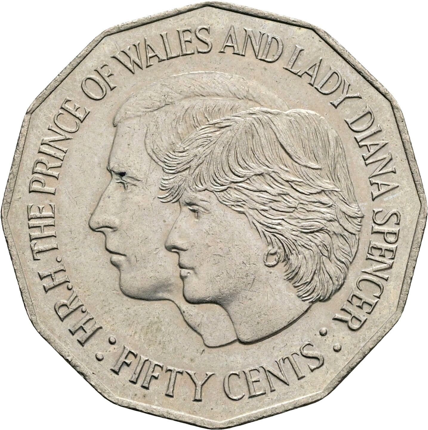 50 Cents Elisabeth II. 1952-2022 1981 – Vorderseite
