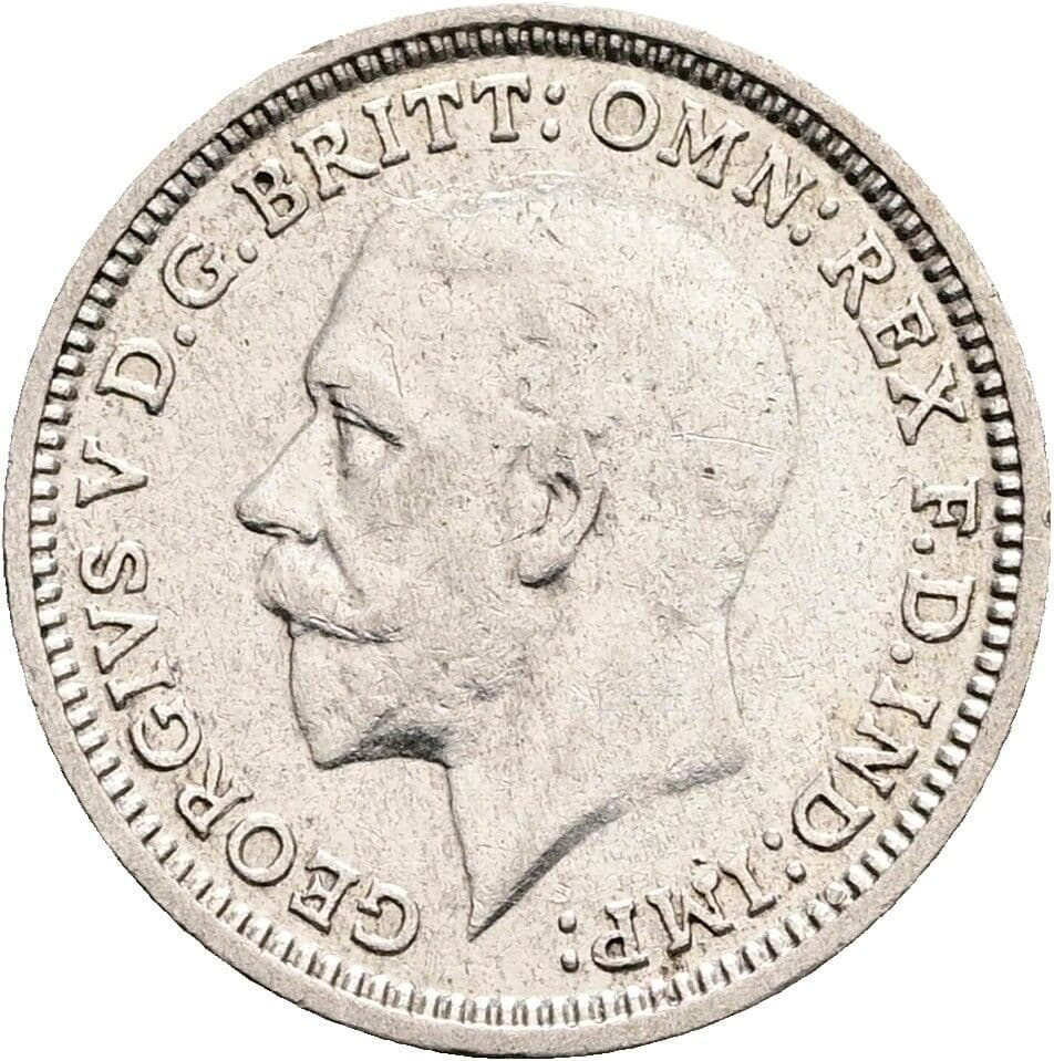 3 Pence George V. (1910-1936) 1934 – Vorderseite