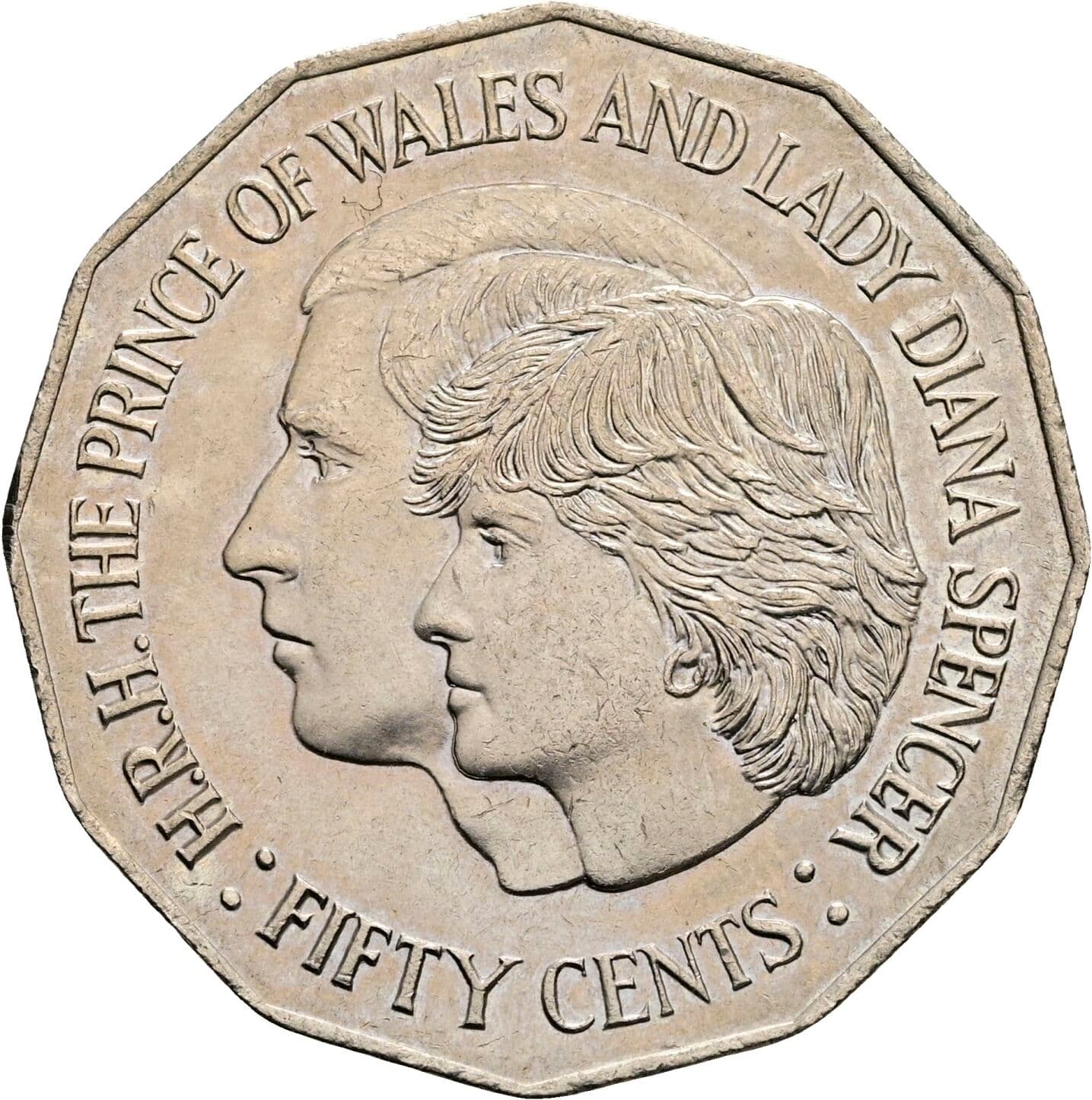 50 Cents Elisabeth II. 1952-2022 1981 – Vorderseite