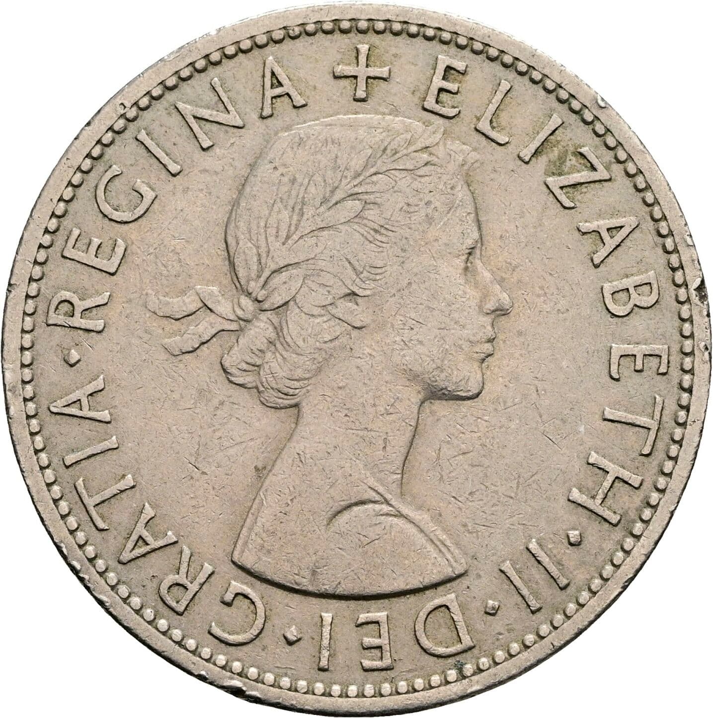 Half Crown Elisabeth II. 1952-2022 1956 – Vorderseite