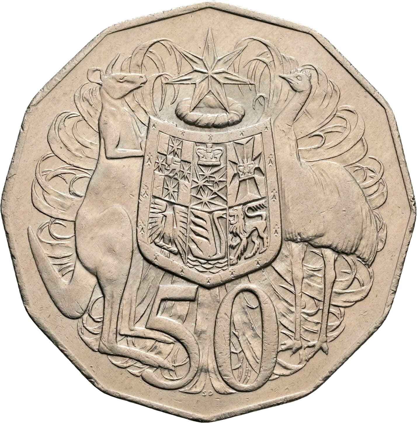 50 Cents Elisabeth II. 1952-2022 1975 – Rückseite