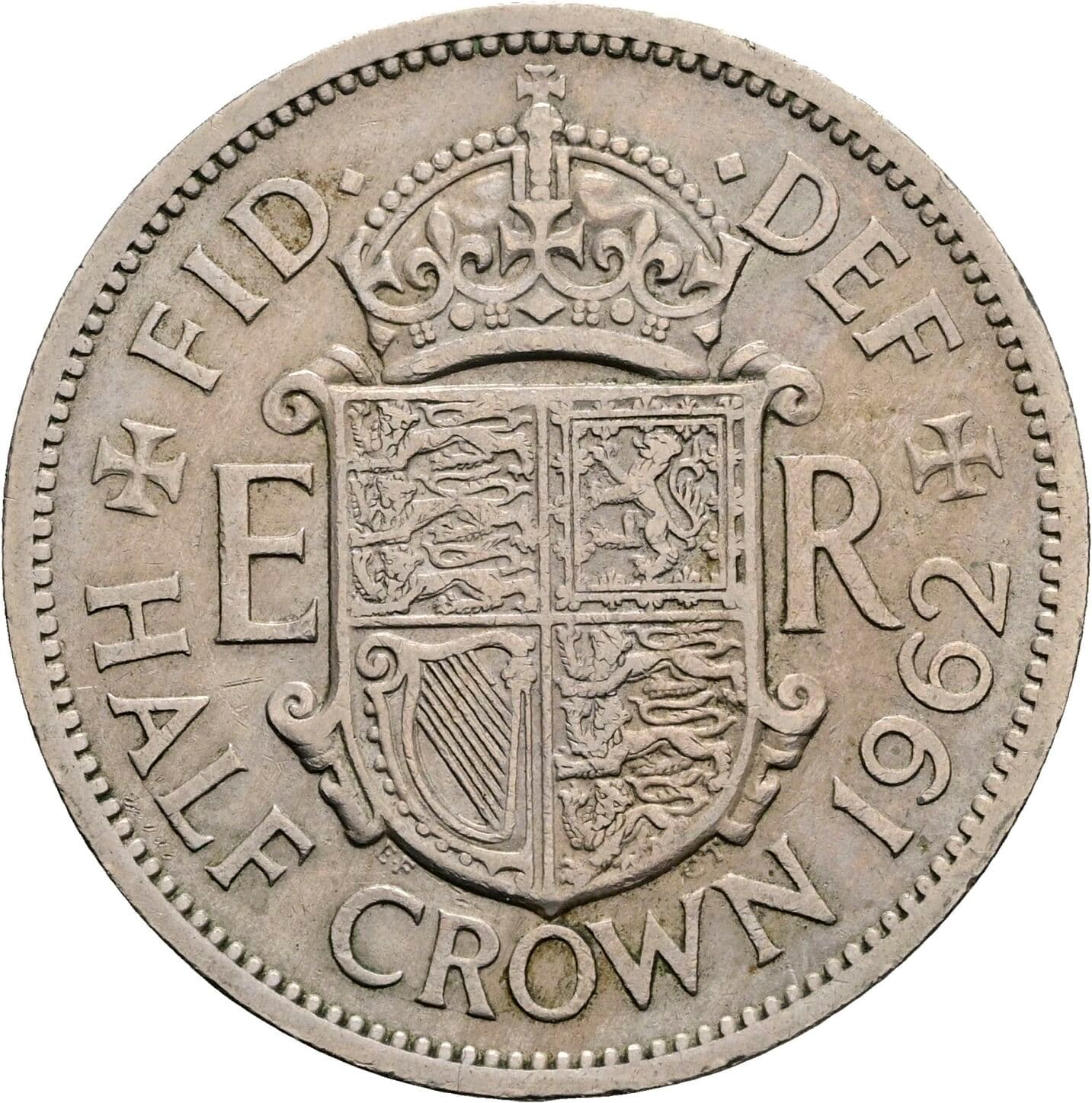 Half Crown Elisabeth II. 1952-2022 1962 – Rückseite