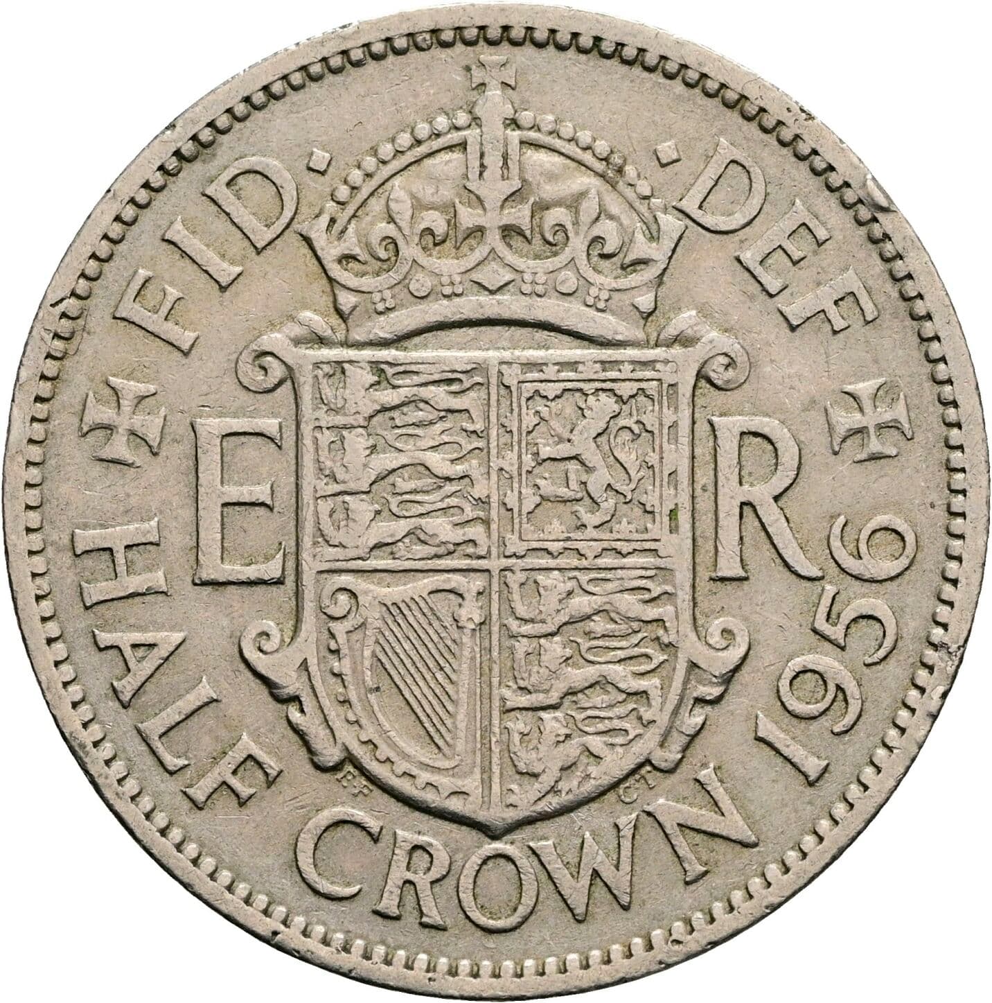 Half Crown Elisabeth II. 1952-2022 1956 – Rückseite