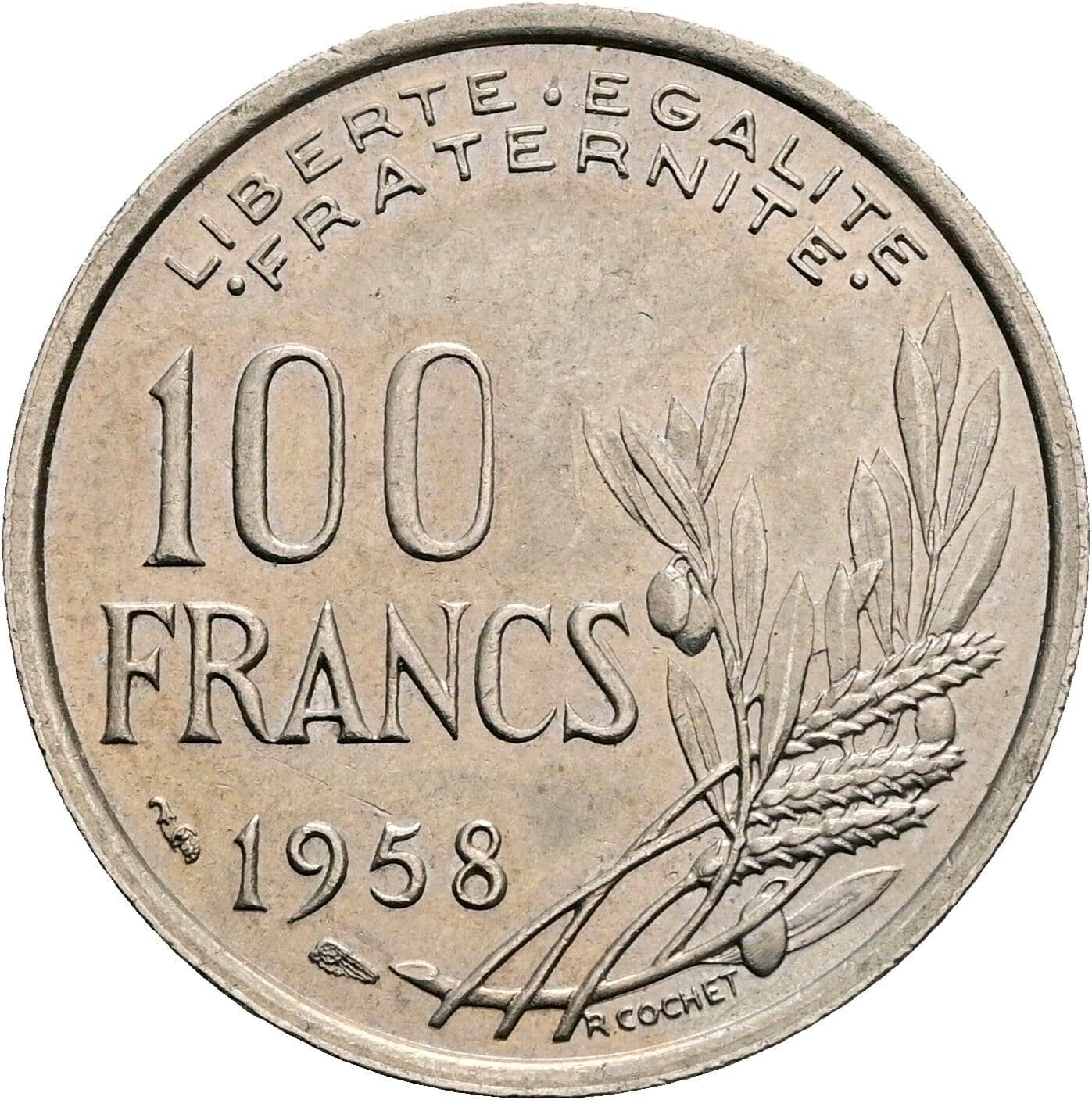 100 Francs 1958 – Vorderseite