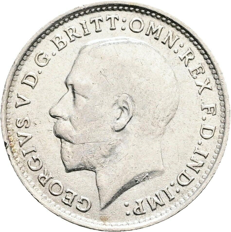 3 Pence Georg V. (1910-1936) 1920 – Vorderseite