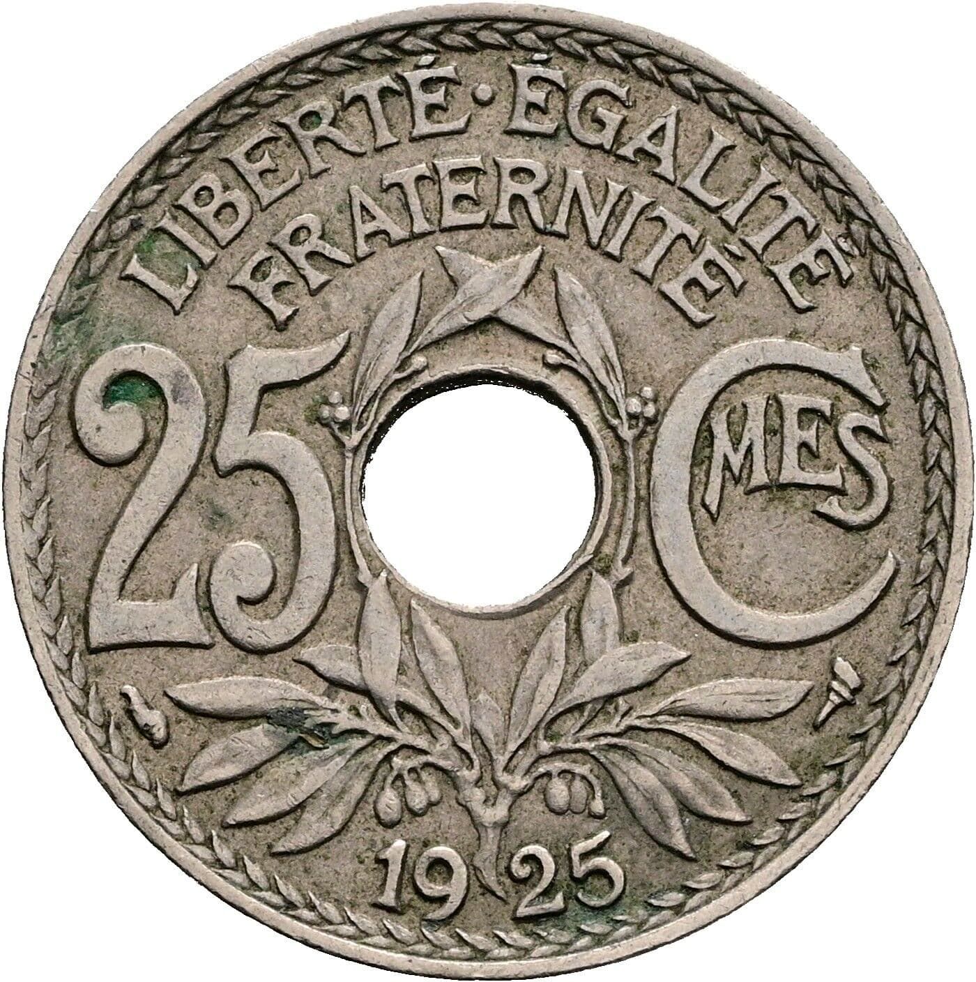 25 Centimes 1925 – Vorderseite