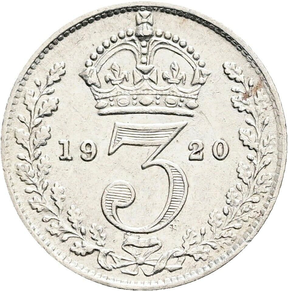 3 Pence Georg V. (1910-1936) 1920 – Rückseite