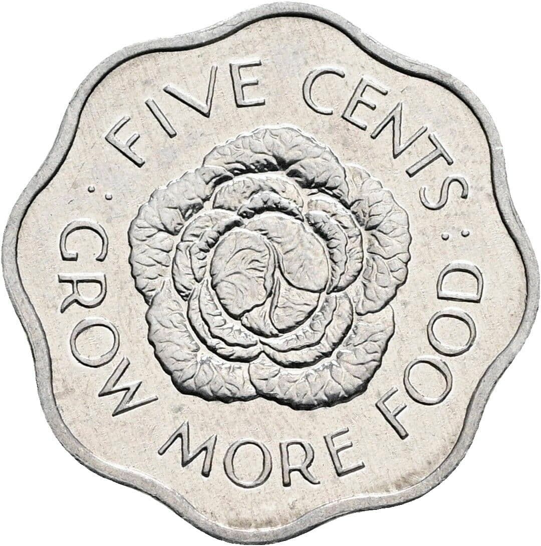 5 Cents Elisabeth II. 1952-2022 1972 – Rückseite
