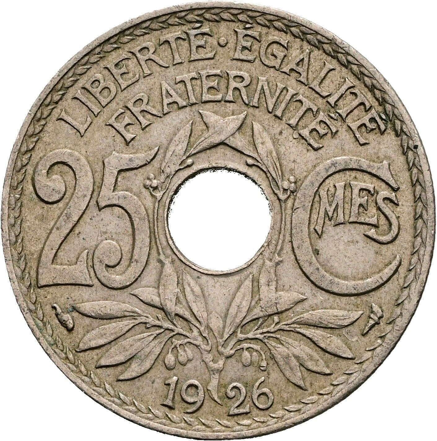 25 Centimes 1926 – Vorderseite