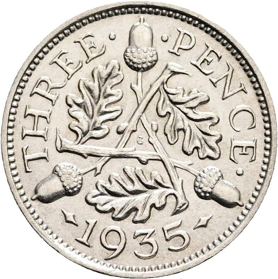 3 Pence Georg V. (1910-1936) 1935 – Rückseite