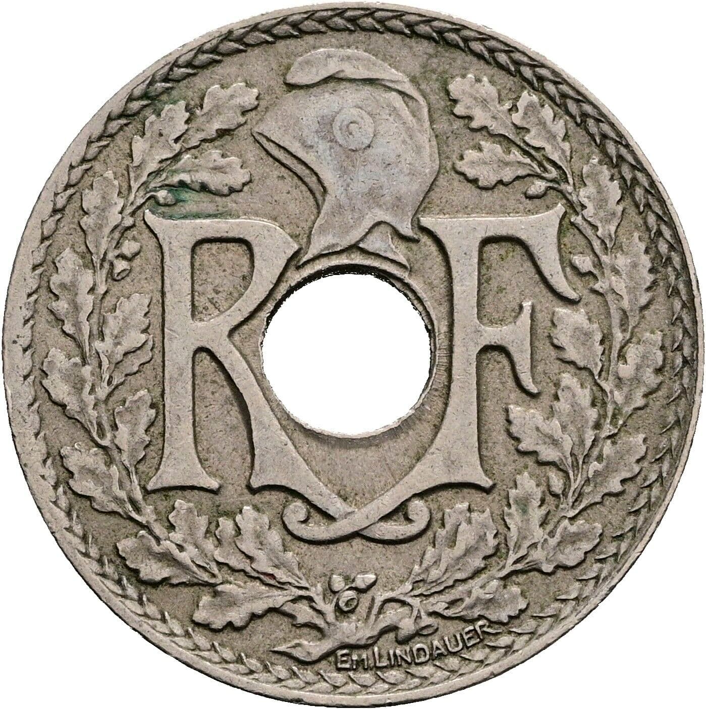 25 Centimes 1925 – Rückseite