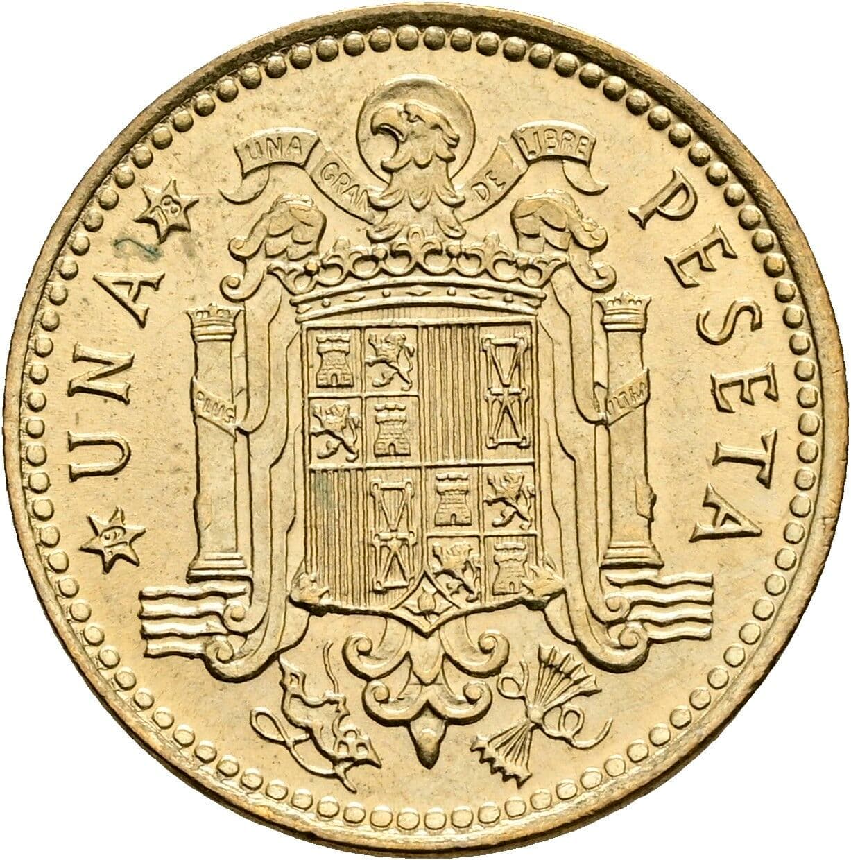 1 Peseta Juan Carlos (1975-2014) 1975 – Rückseite