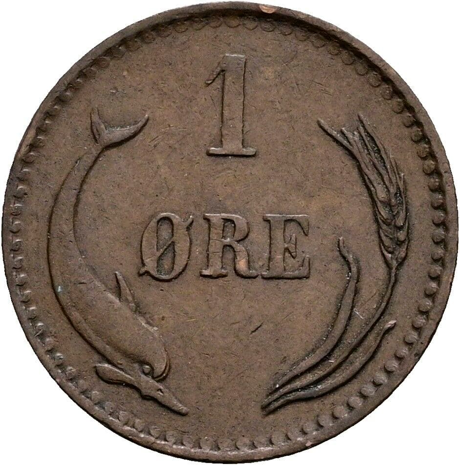 1 Ore Christian IX (1863-1906) 1883 – Vorderseite
