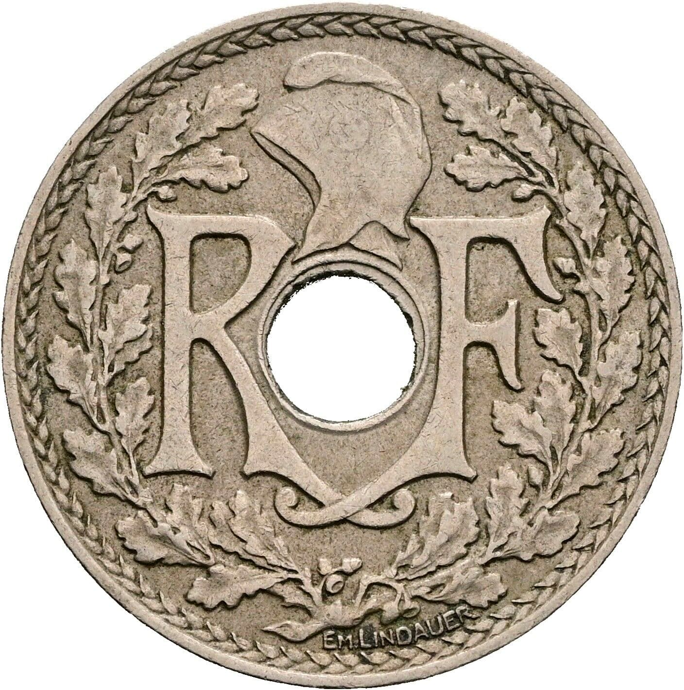25 Centimes 1930 – Rückseite