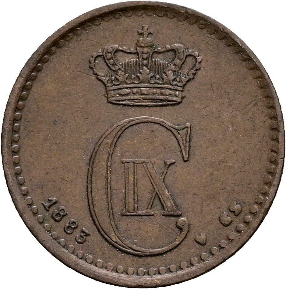 1 Ore Christian IX (1863-1906) 1883 – Rückseite