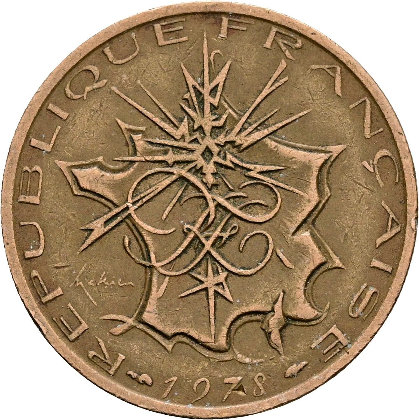 10 Francs 1978 – Rückseite