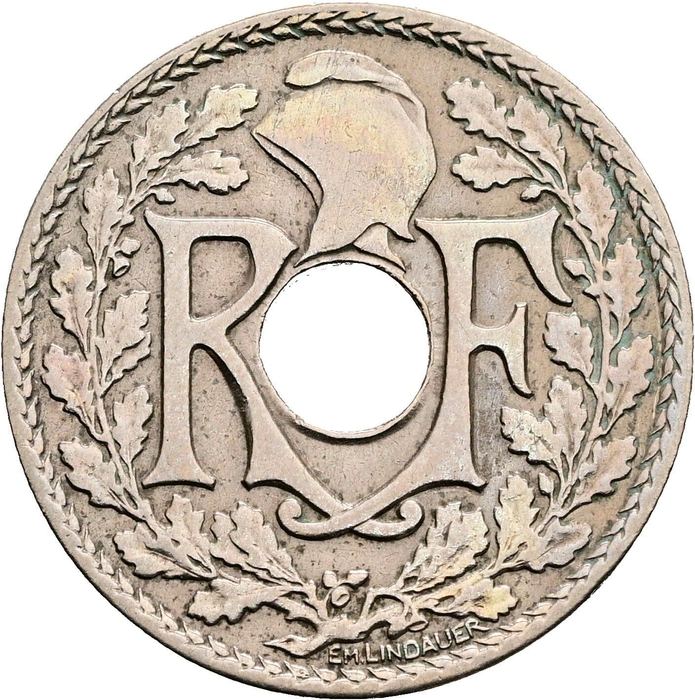 25 Centimes 1927 – Rückseite