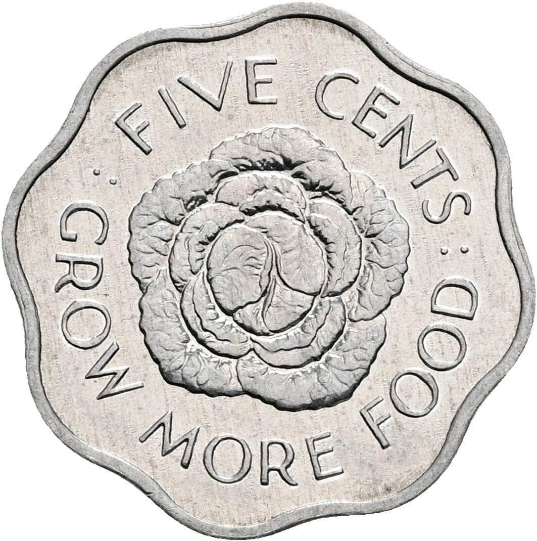 5 Cents Elisabeth II. 1952-2022 1972 – Rückseite