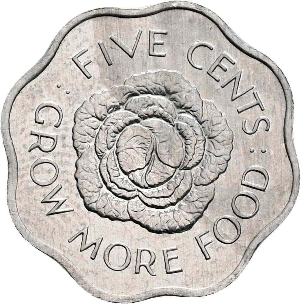 5 Cents Elisabeth II. 1952-2022 1972 – Rückseite