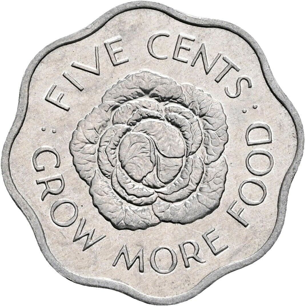 5 Cents Elisabeth II. 1952-2022 1972 – Rückseite