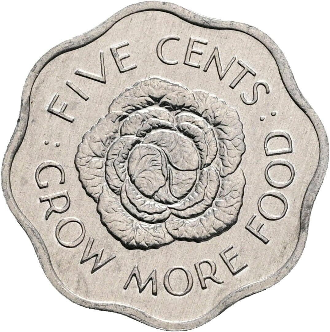 5 Cents Elisabeth II. 1952-2022 1972 – Rückseite