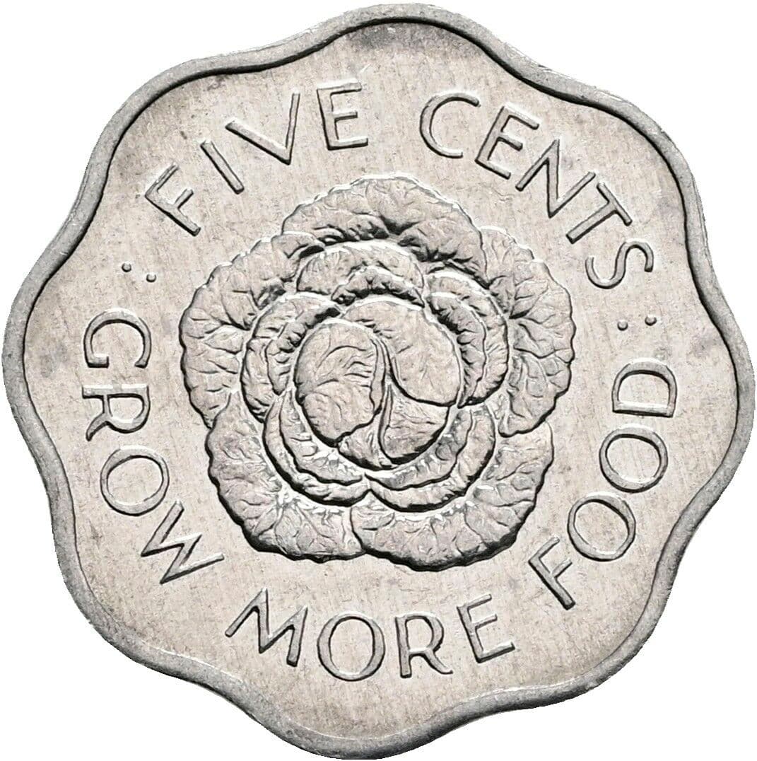 5 Cents Elisabeth II. 1952-2022 1972 – Rückseite