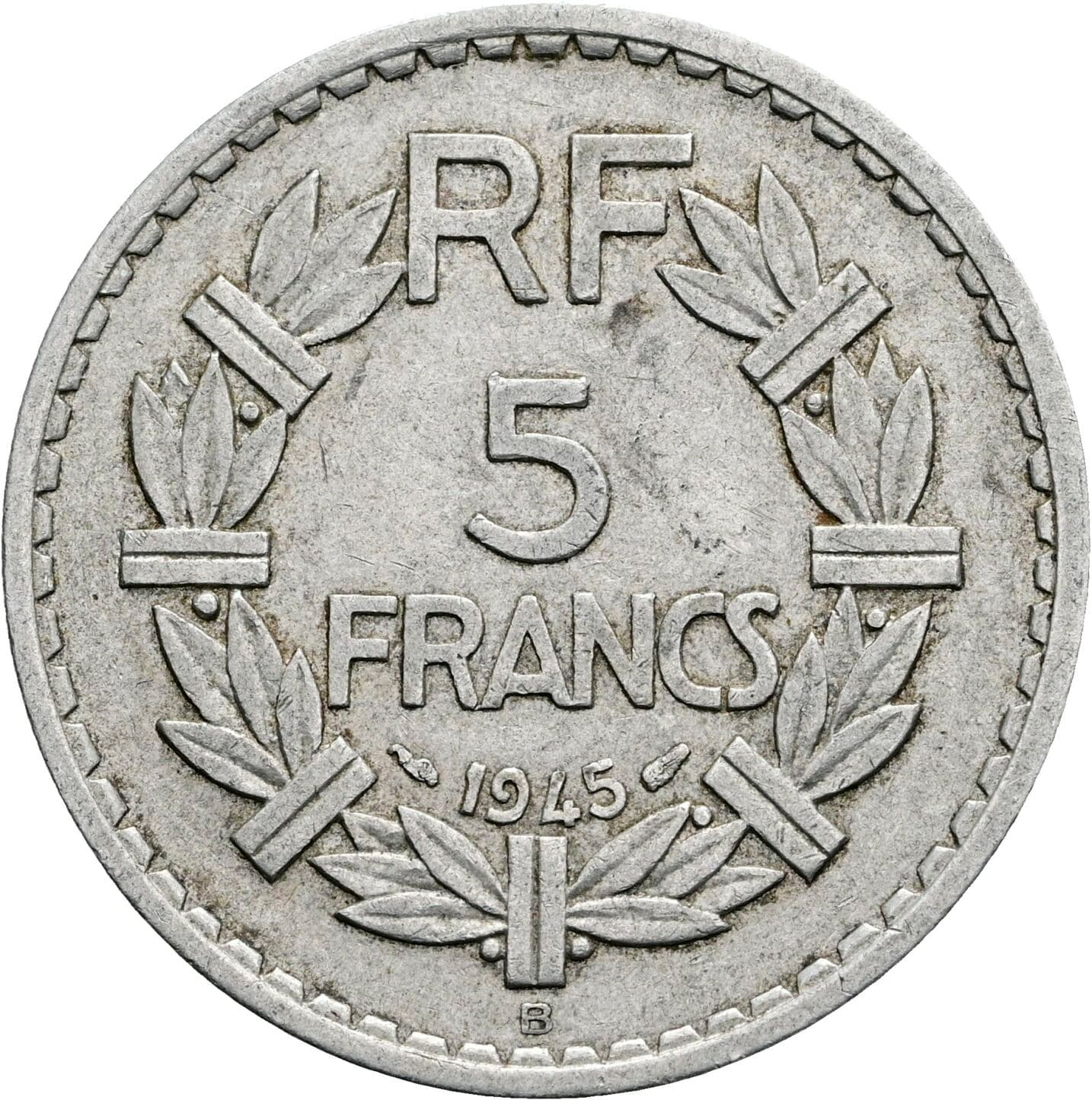 5 Francs 1945 B – Vorderseite