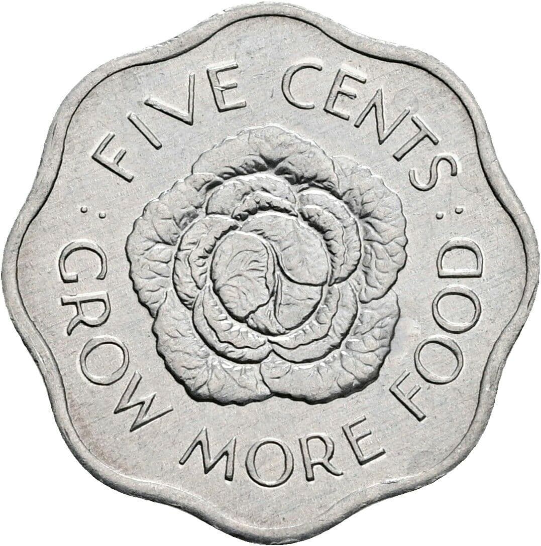 5 Cents Elisabeth II. 1952-2022 1972 – Rückseite