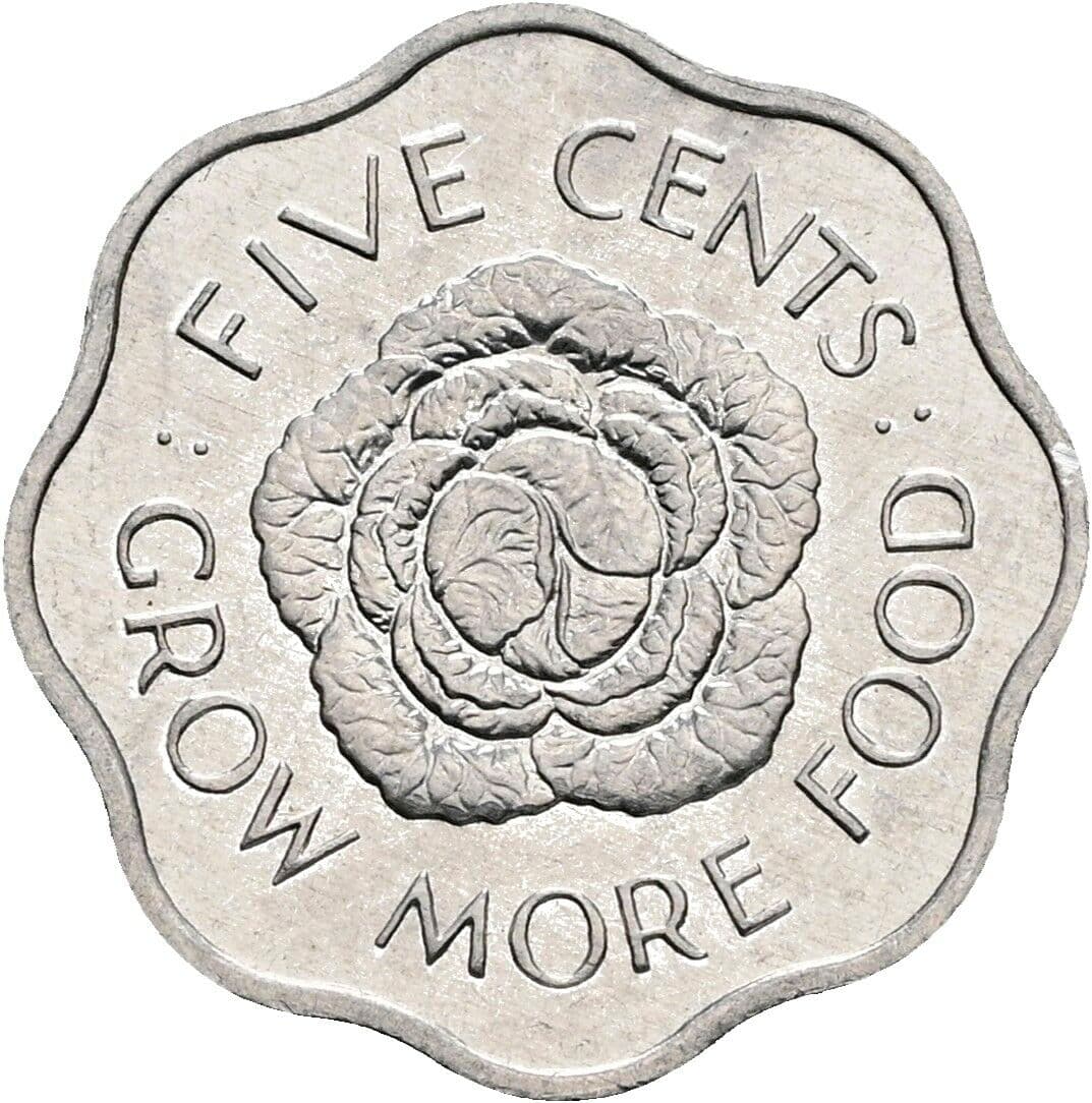 5 Cents Elisabeth II. 1952-2022 1972 – Rückseite