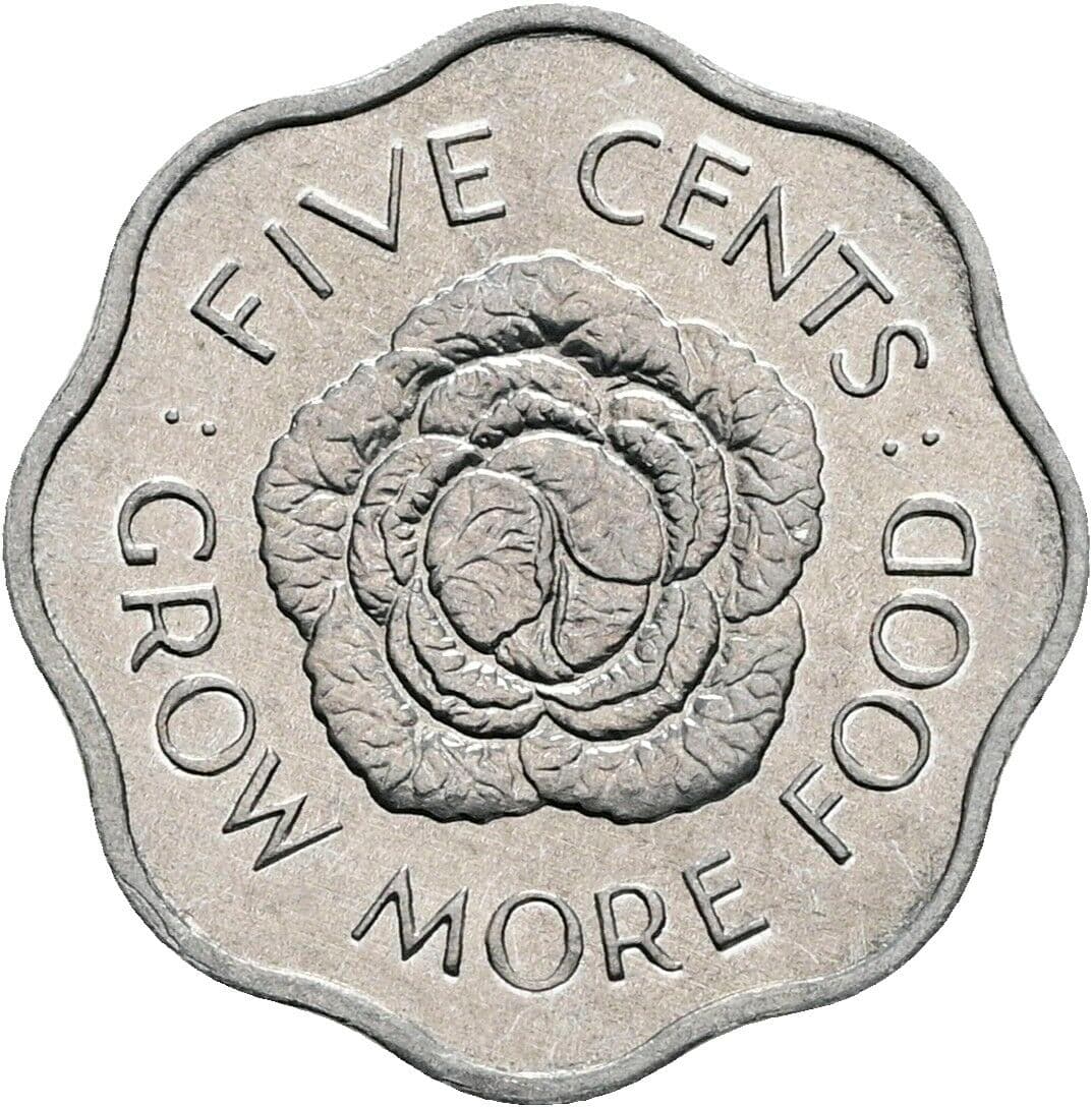 5 Cents Elisabeth II. 1952-2022 1972 – Rückseite