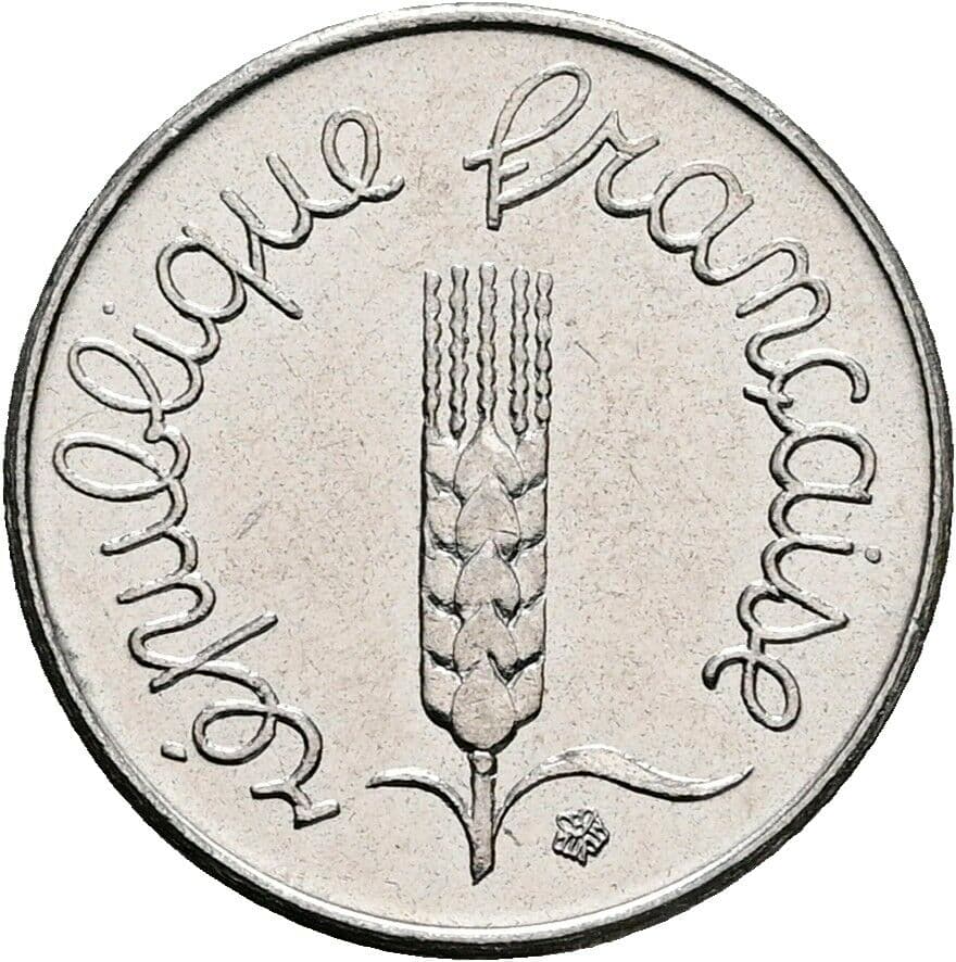 1 Centime 1977 – Rückseite