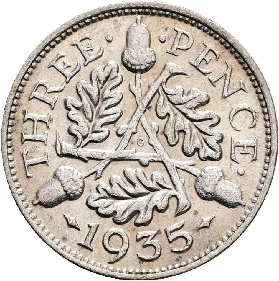 3 Pence Georg V. (1910-1936) 1935 – Rückseite