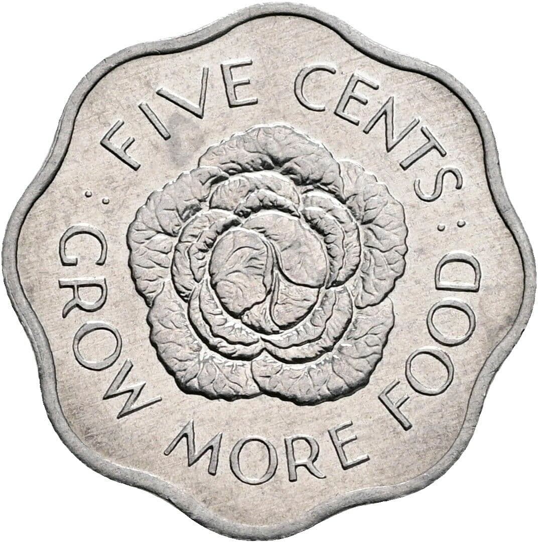 5 Cents Elisabeth II. 1952-2022 1972 – Rückseite