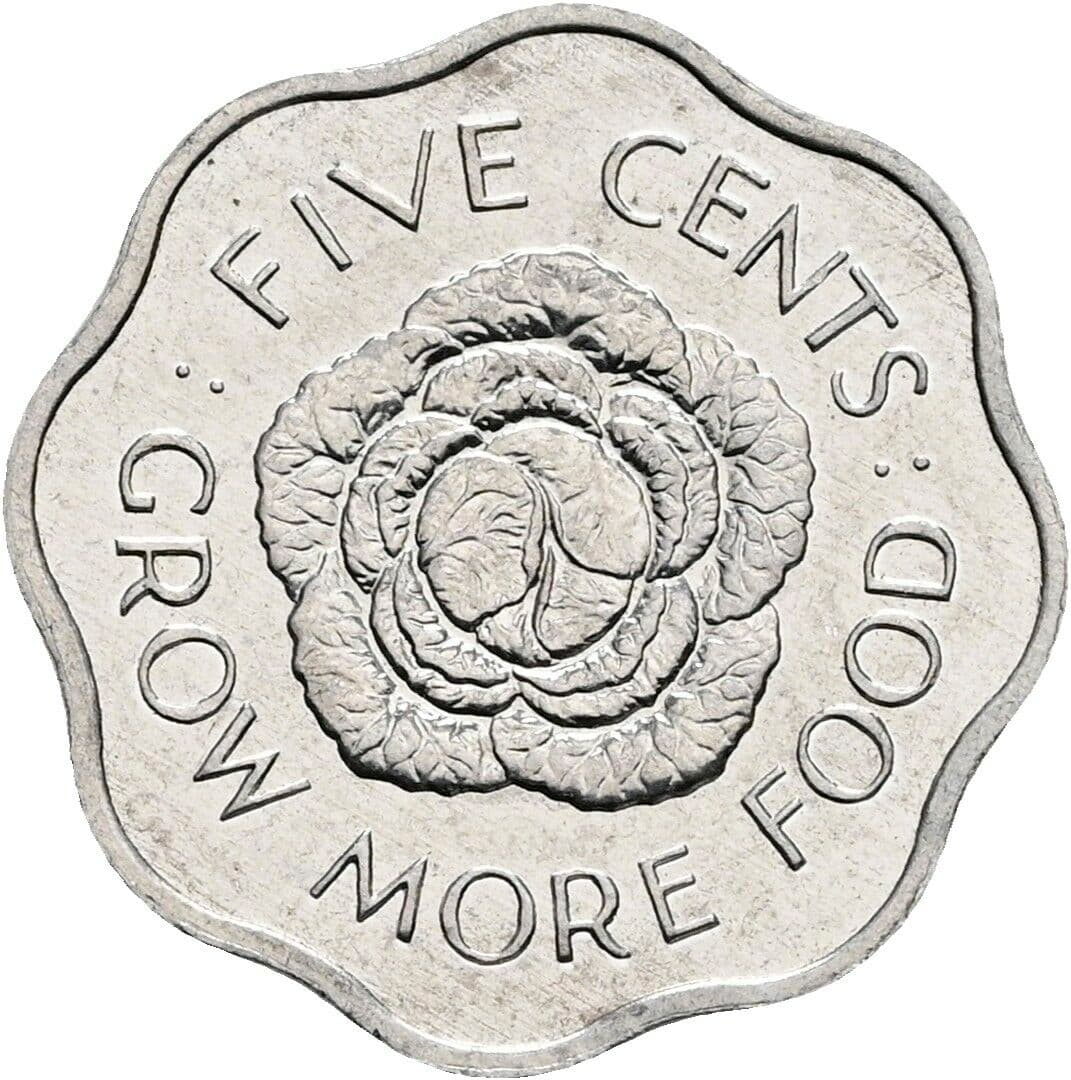 5 Cents Elisabeth II. 1952-2022 1972 – Rückseite