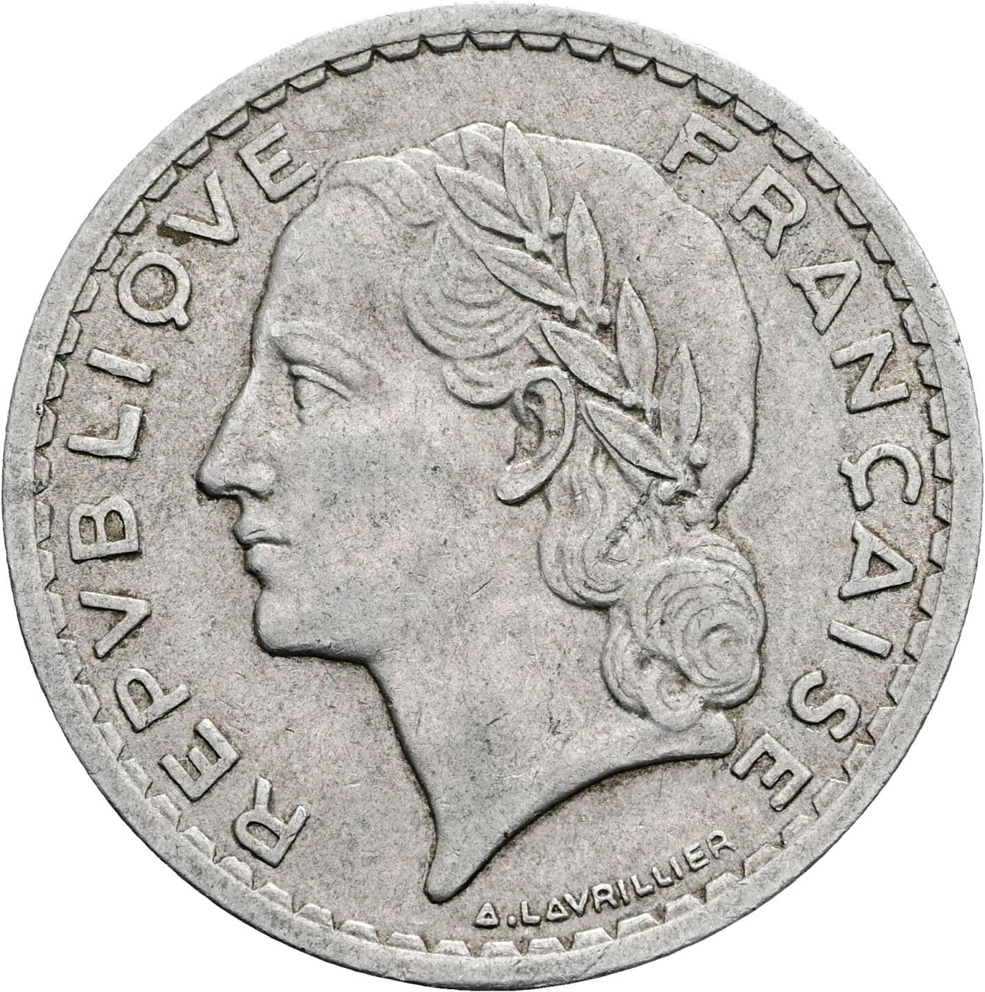 5 Francs 1945 B – Rückseite