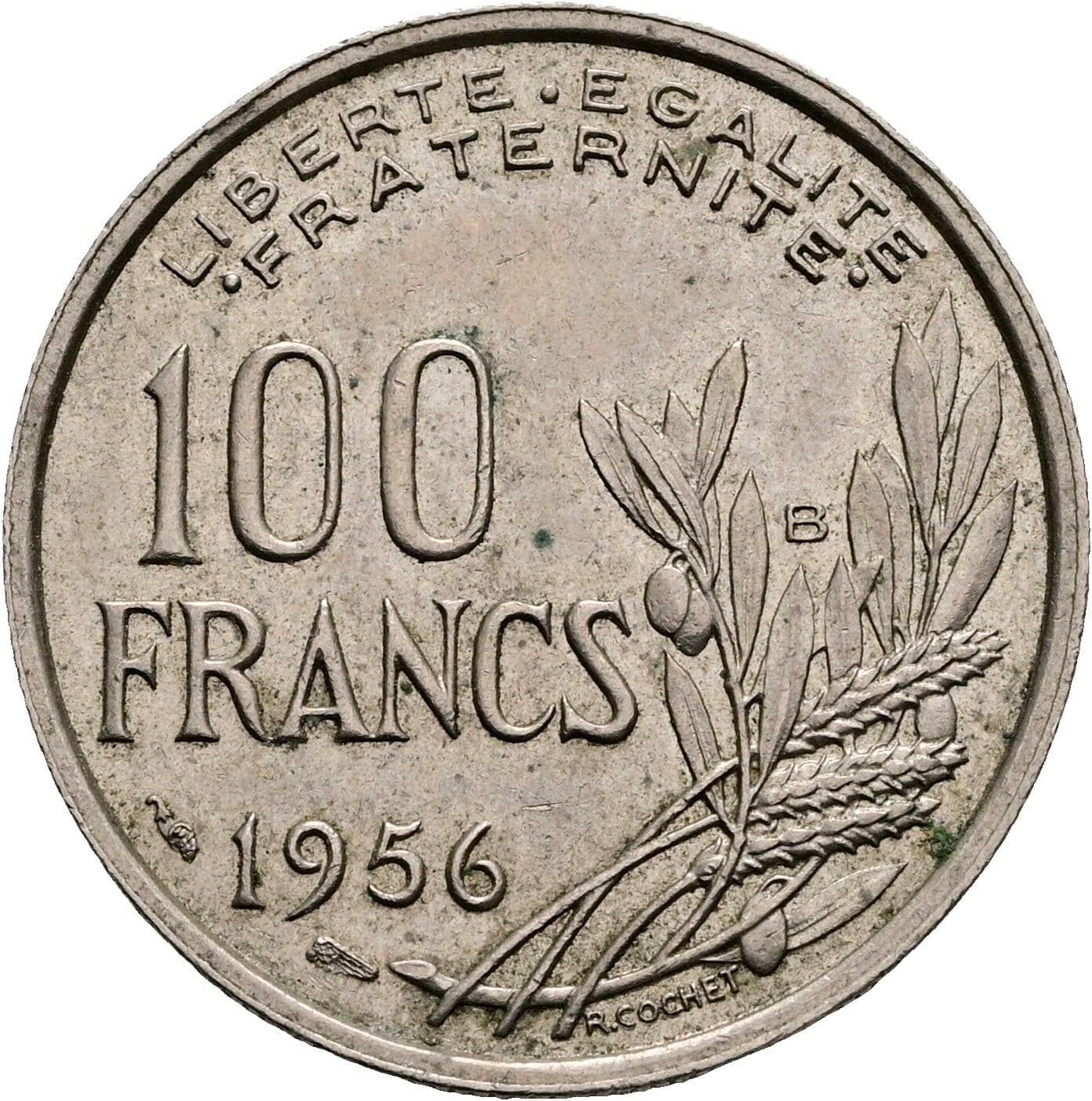 100 Francs 1956 B – Vorderseite