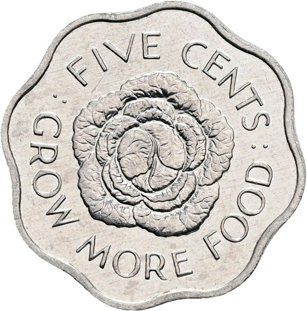 5 Cents Elisabeth II. 1952-2022 1972 – Rückseite