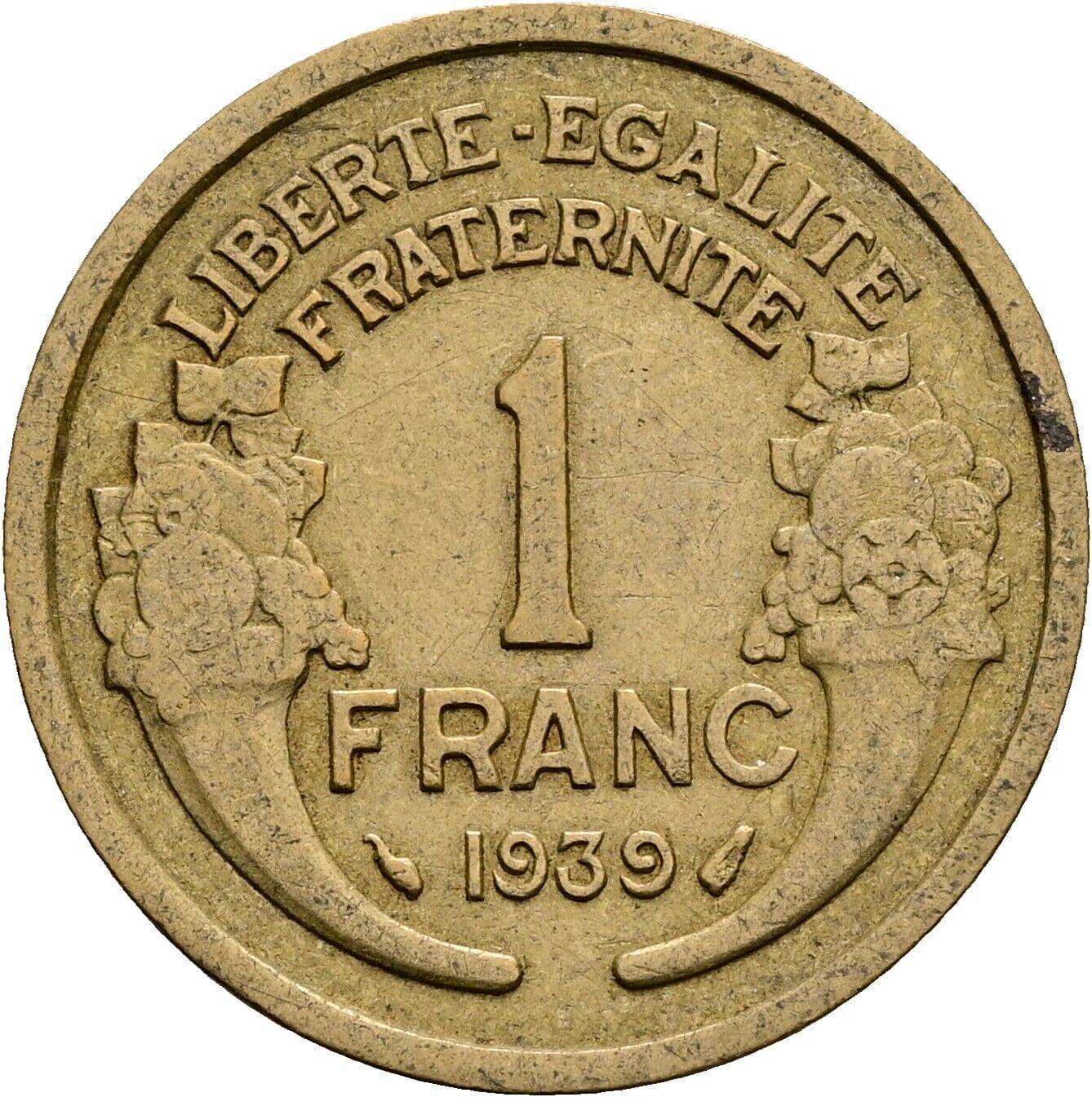 1 Franc 1939 – Vorderseite