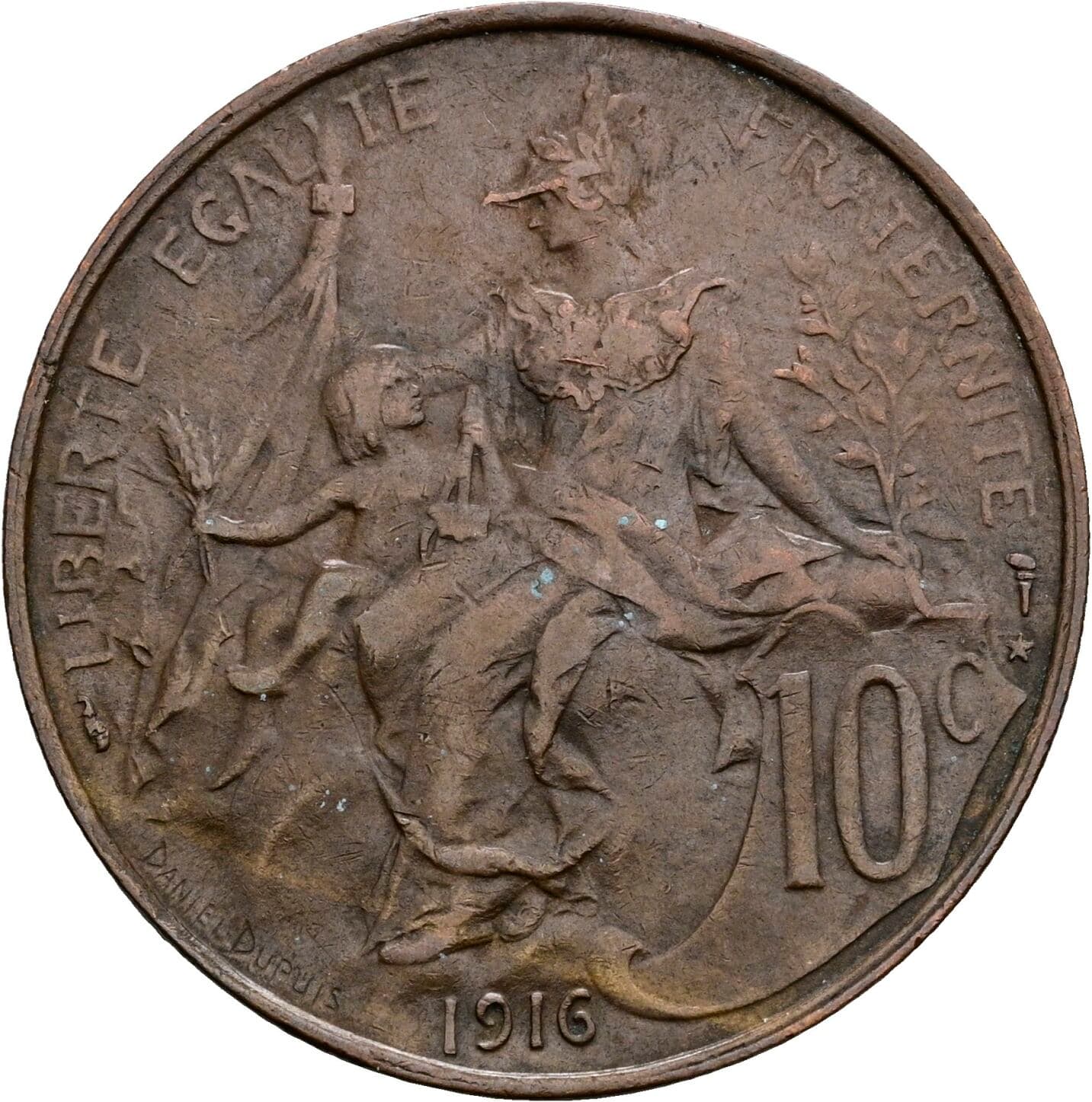 10 Centimes 1916 – Rückseite