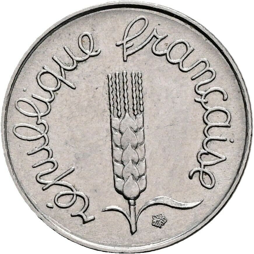 1 Centime 1965 – Rückseite