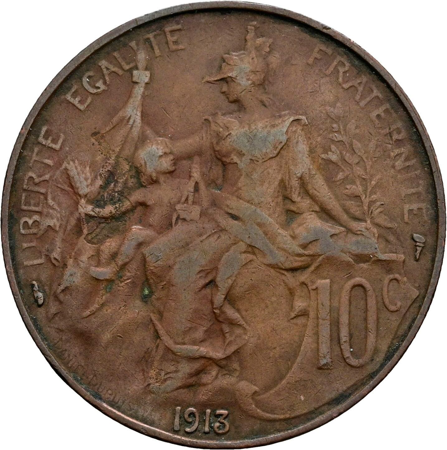 10 Centimes 1913 – Rückseite
