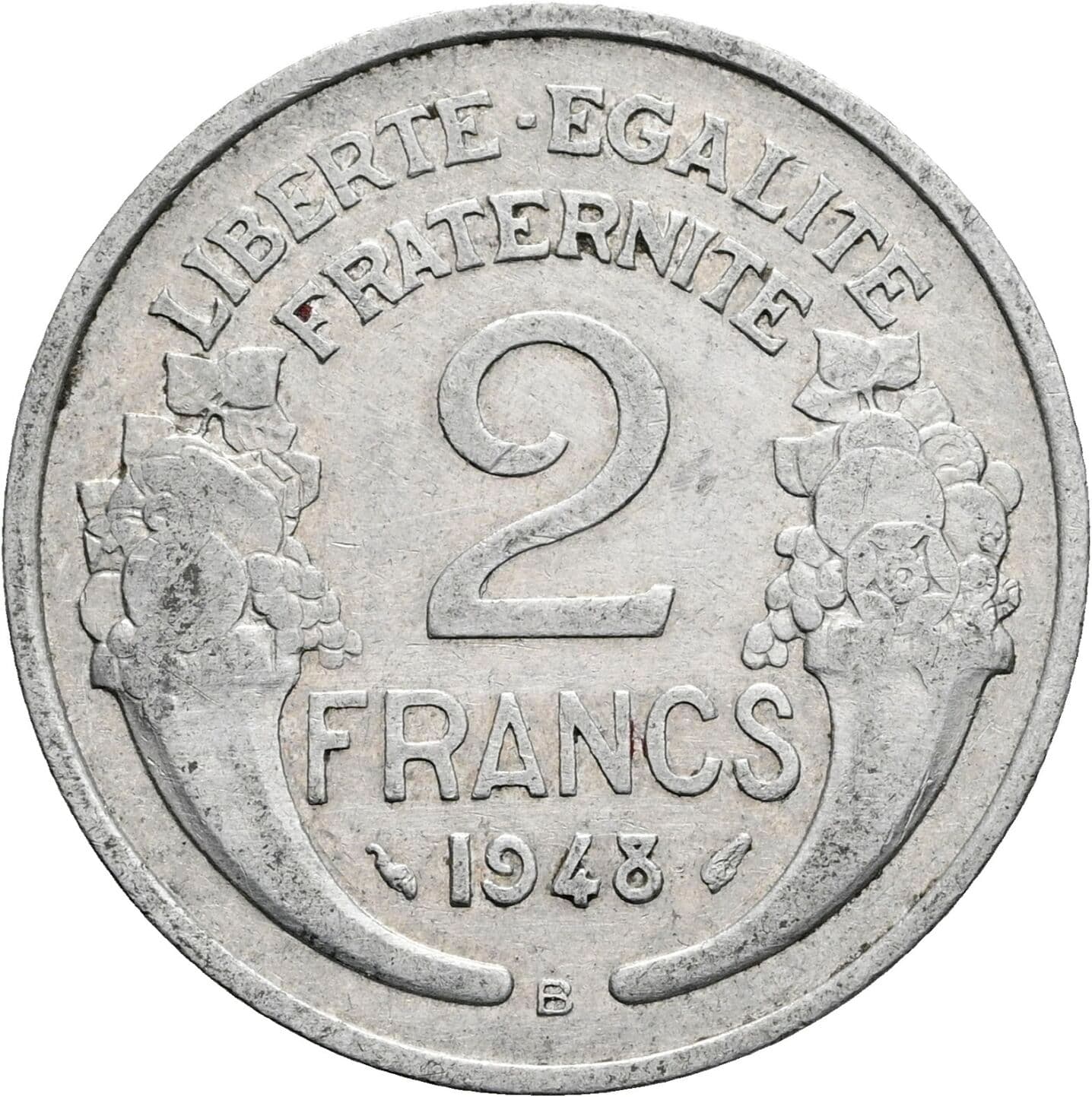 2 Francs 1948 B – Rückseite