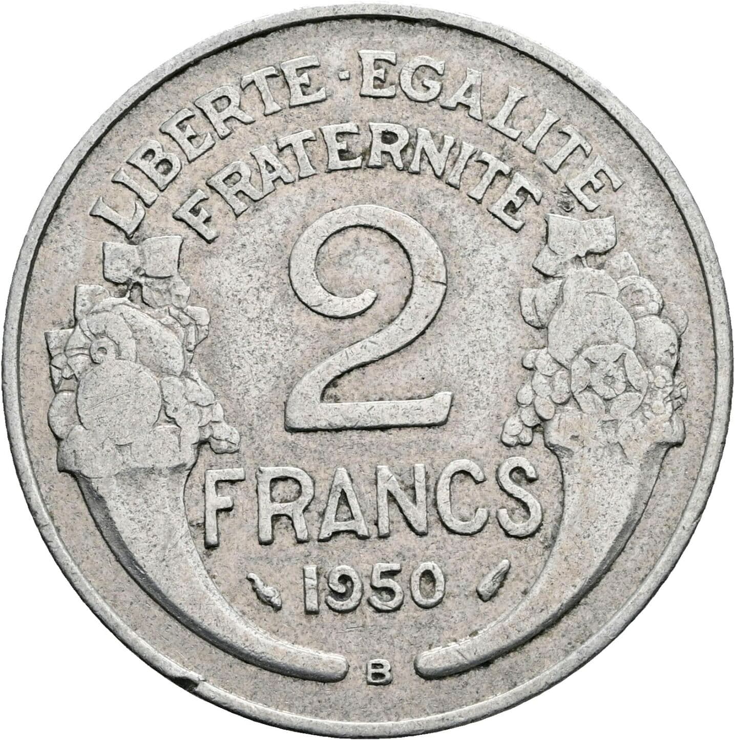 2 Francs 1950 B – Rückseite