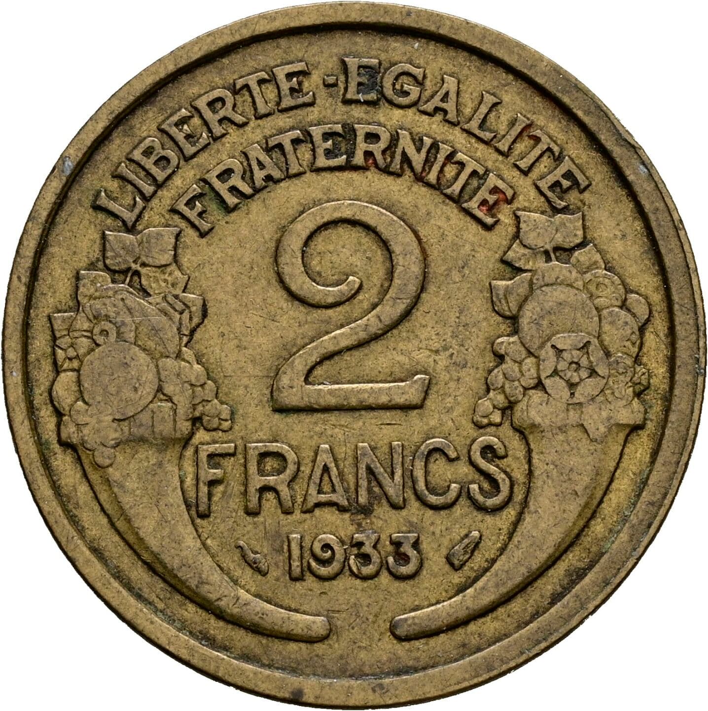 2 Francs 1933 – Rückseite