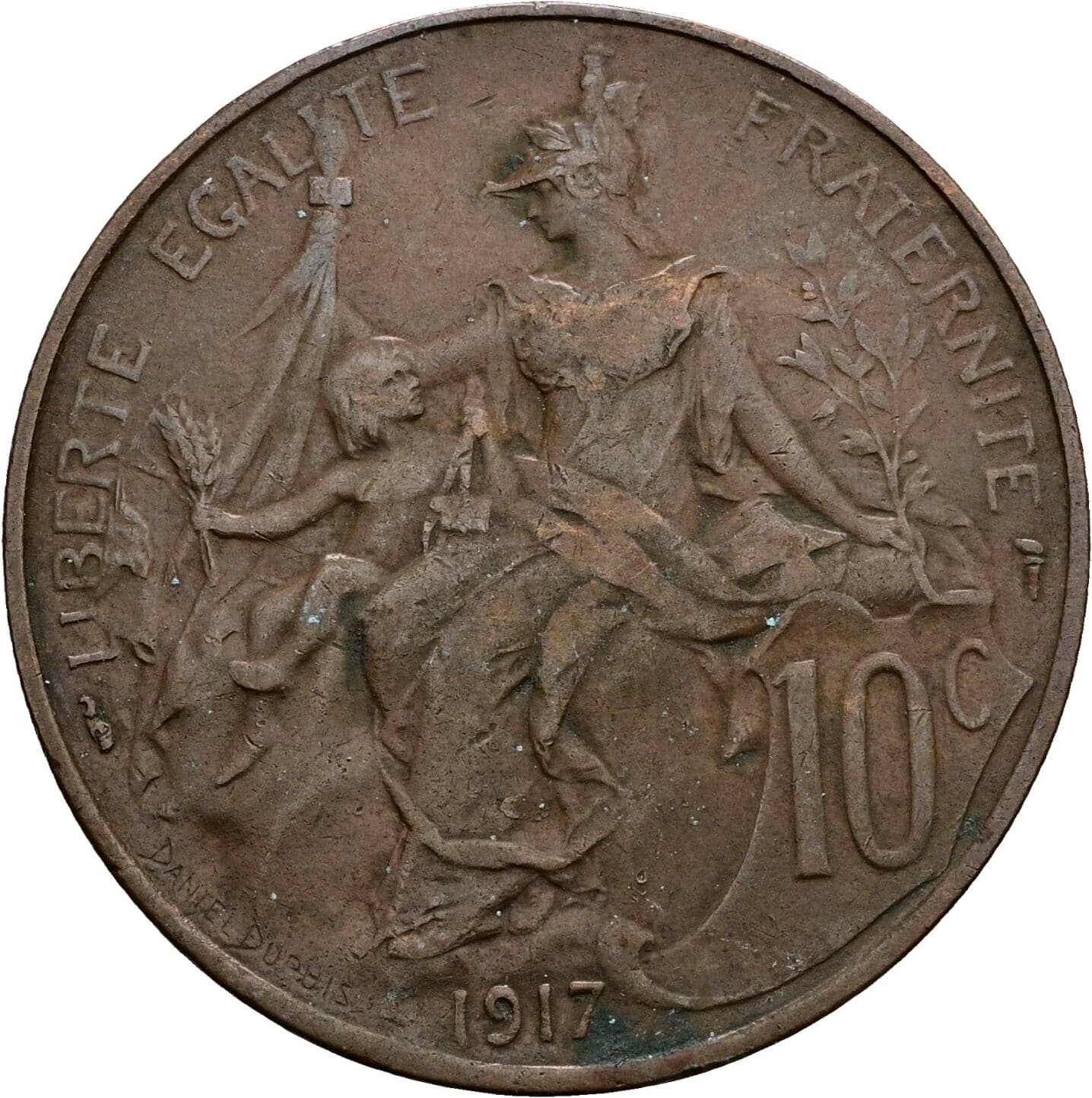 10 Centimes 1917 – Rückseite
