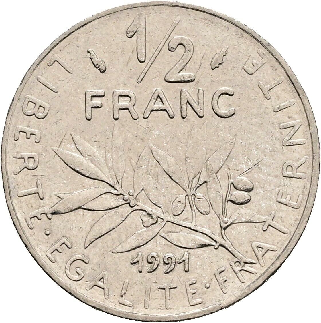 1/2 Franc 1991 – Vorderseite